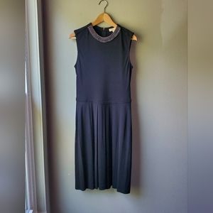 Tory Burch Black Statement Collar Dress Size Large